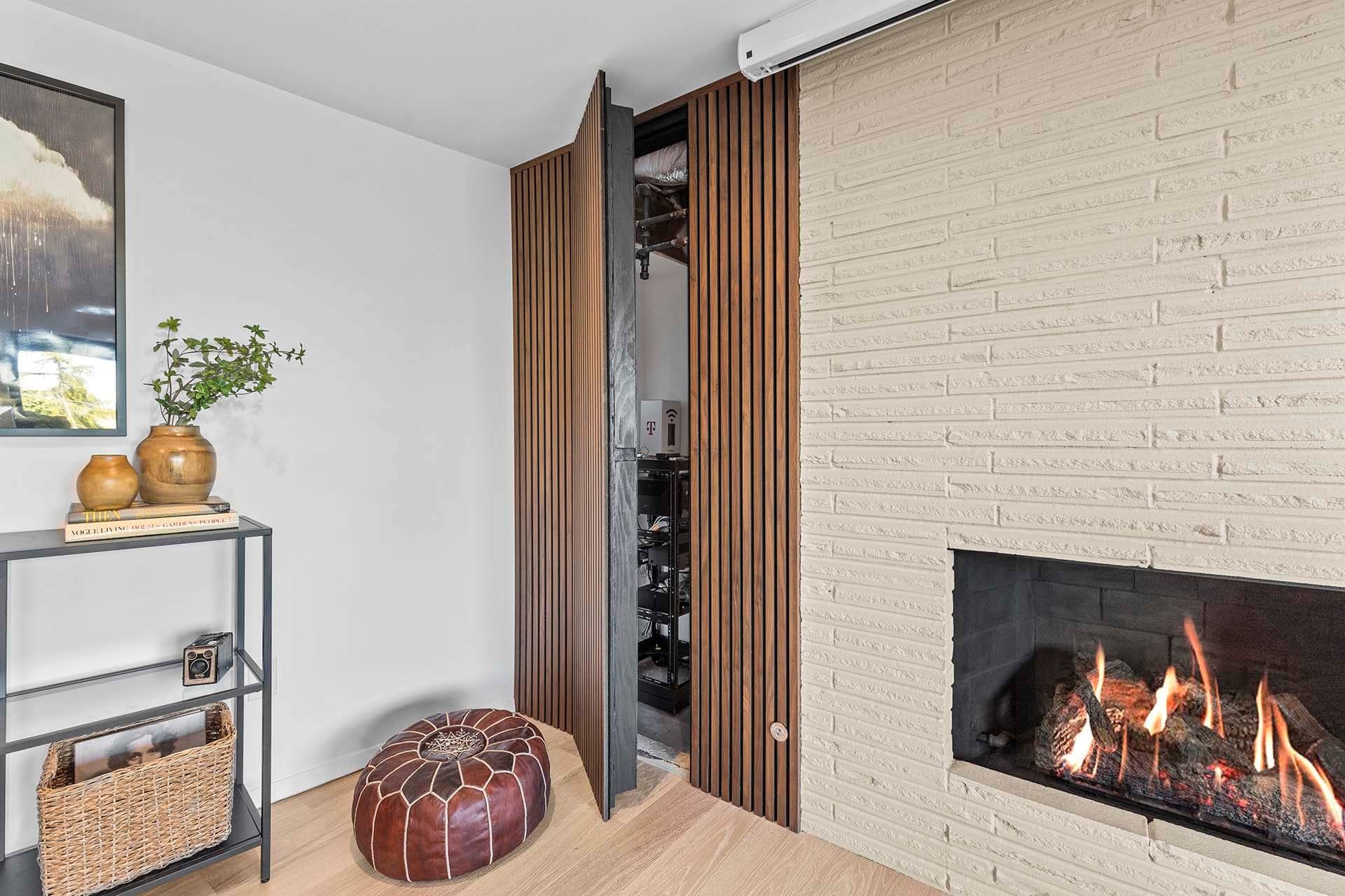 Modern Server Room Next to a Fireplace